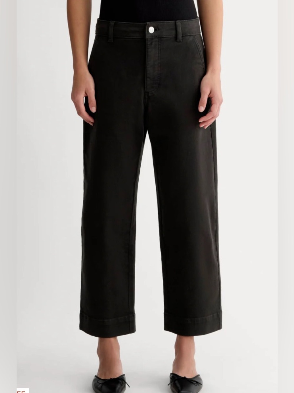 EUC EVERLANE THE UTILITY STRAIGHT-LEG PANT JEAN BLACK SZ 6R CHIC ORGANIC COTTON
